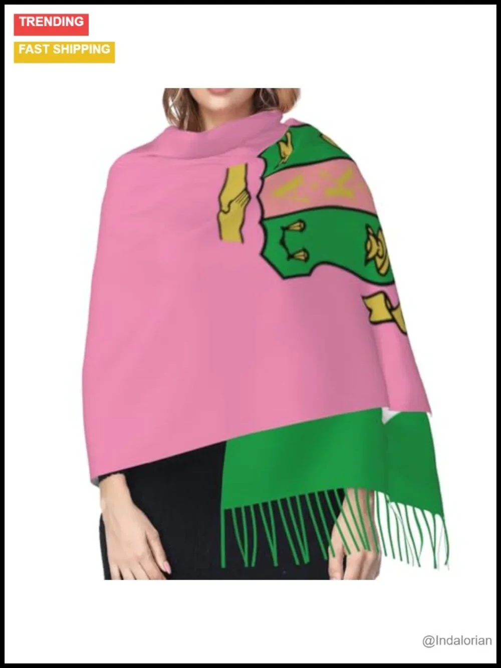Imitation Cashmere Wrap Scarf with Tassels for Women Evening Dress